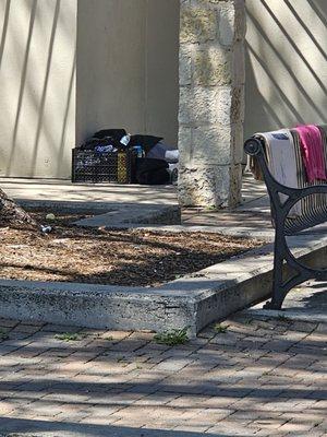 Pile homeless stuff