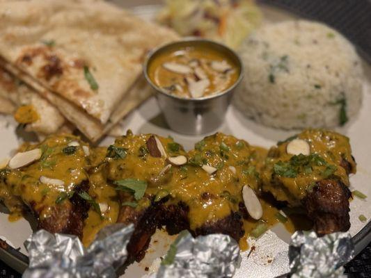 Baby Lamb Chops special with a cashew cream sauce.