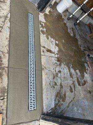 Trench drain install