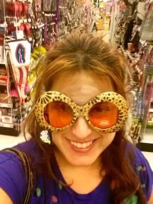 Gaudy golden leopard glasses.