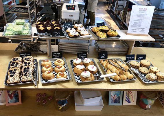 Morning pastry selection - don't miss the sweet potato rolls!