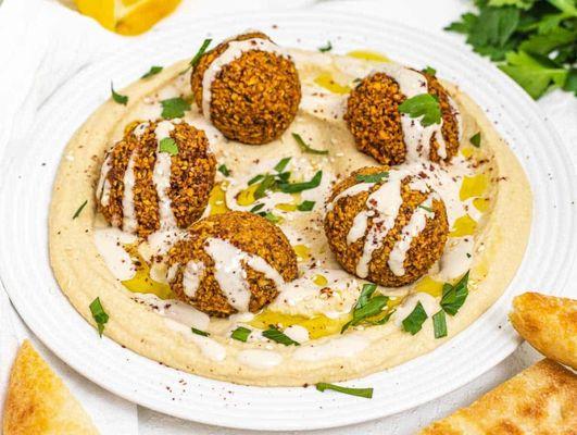 Falafel over hummus