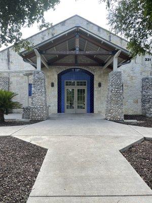 Clubhouse leading to pool