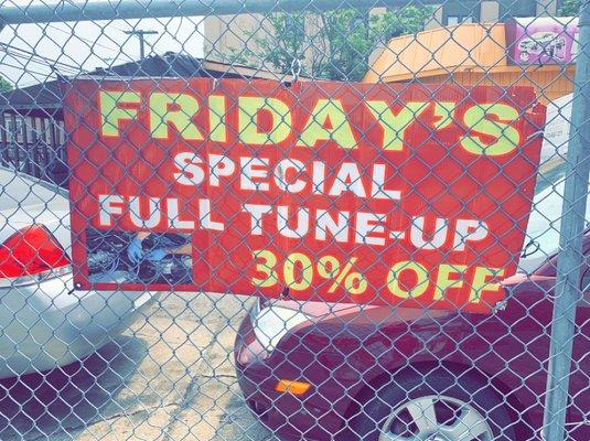 FRIDAY SPECIAL FULL TUNE UP 30%