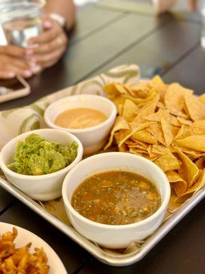 Chips Trio (cheese, salsa, and guacamole)