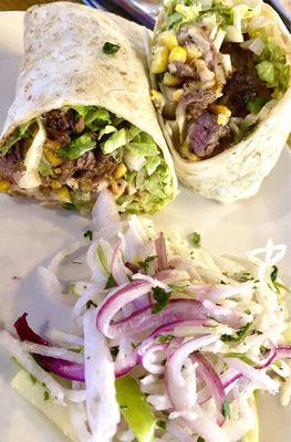 Cali Wrap with grilled Flank steak. Excellent