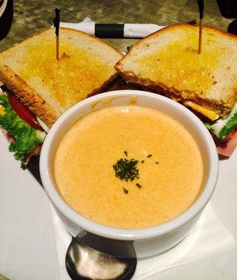 Lobster Bisque and Club Sandwich