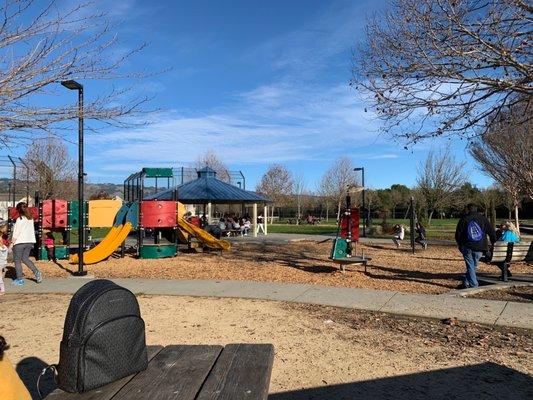 Toddler area w/ ball fields in the rear.