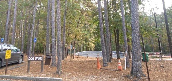 Enter down this path or around corner on the golf cart path