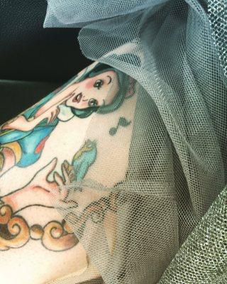 My Snow White thigh piece! Perfect Snow White ..