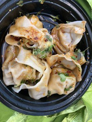 Veg version of chili oil wontons