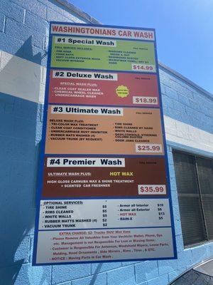 Car wash packages