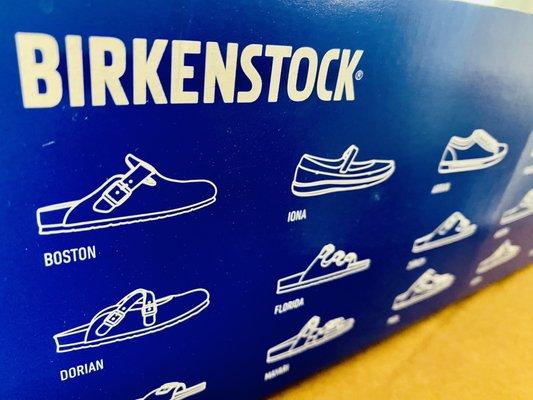 BIrkenstock rubber slides.