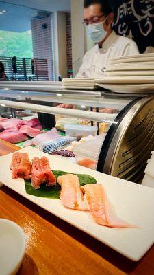 Hamachi and Toro nigiri (special menu)