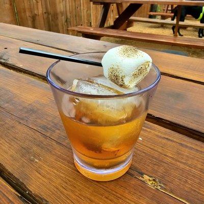 Campfire Old Fashioned - Bourbon, toasted marshmallow infused syrup, dash of chocolate bitters