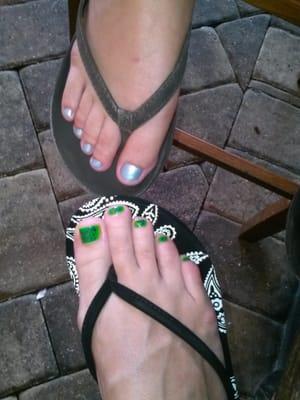 Our shiny pedicures!