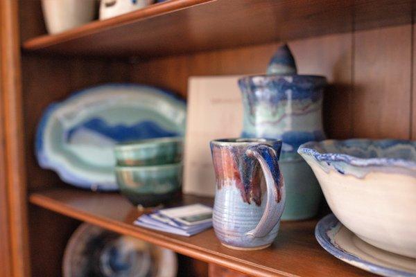 Pottery Display showcasing local potteries and part of the annual Virginia Clay Festival