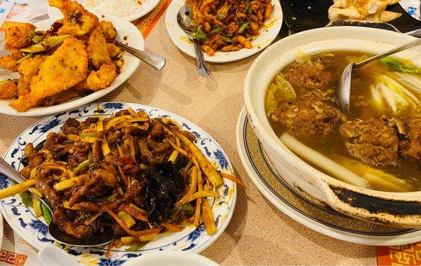 Xiang La Dry Fish Filet, Pork with Yu Xiang Sauce, Meat Ball Sichuan Style,  Smoky Hot Chicken with Cayenne