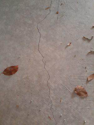 Crack in the garage floor, it now runs the length of the garage.