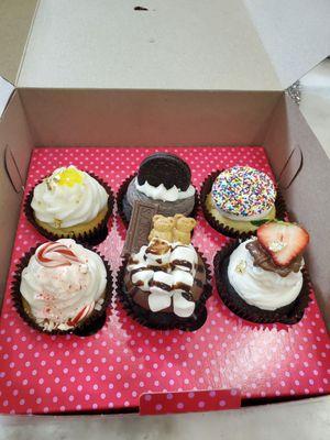 Assorted, crafted cup cakes