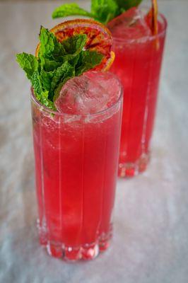 Medusa- Vodka and blood orange with cinnamon and strawberry