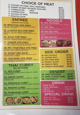 Menu side 1