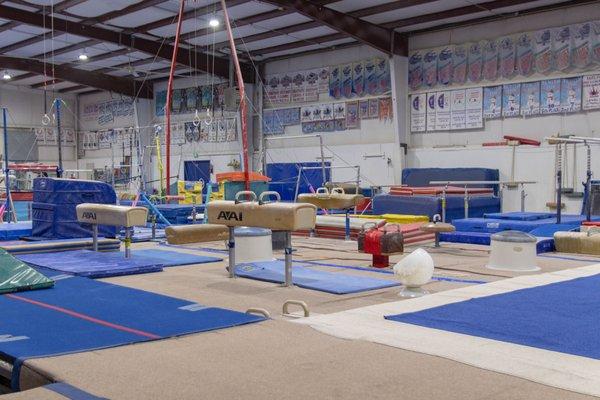 A view of Zenith's Men's Gymnastics area