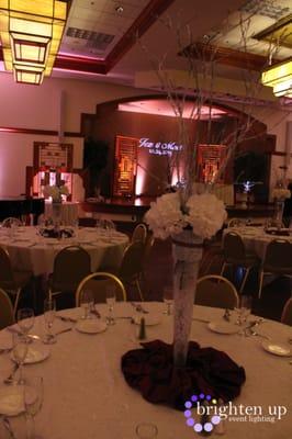 Brighten Up Event Lighting | Roseville Timber Creek Ballroom Pink Room Uplighting