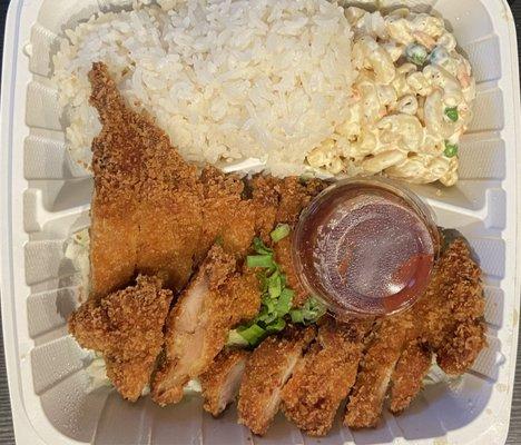 Chicken katsu plate.