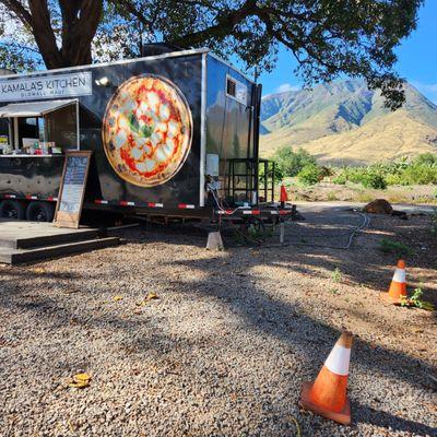 View of the food truck from the parking lot.