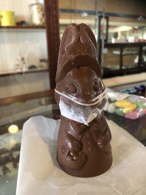 COVID chocolate bunny