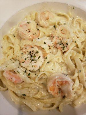 Alfredo with shrimp,  very good both times.