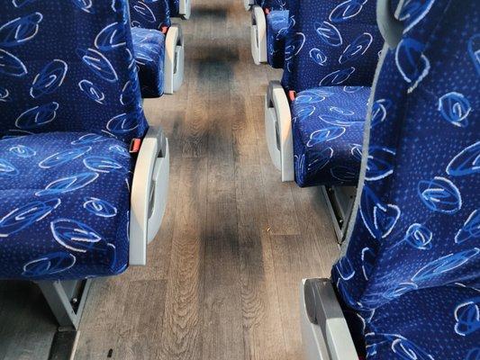 Beautiful, clean and comfortable charter bus interiors at Divine Charter Buses in Tucson, AZ