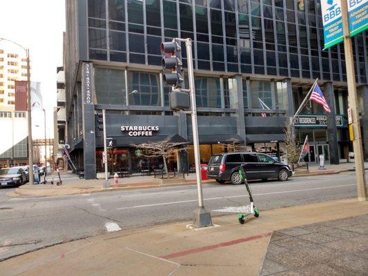 Starbucks at 6th and Olive downtown. I'm facing towards Washington Avenue.