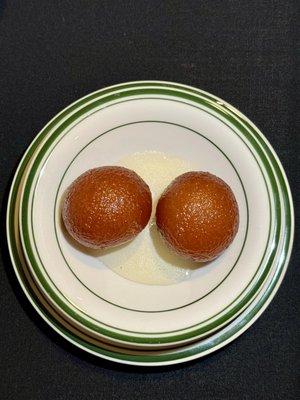 Gulab Jamun- home made cheese ball served with sweet syrub.