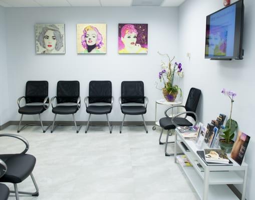 Relax in Premier Dermatology, MD's gorgeous reception area.  305-521-8971.