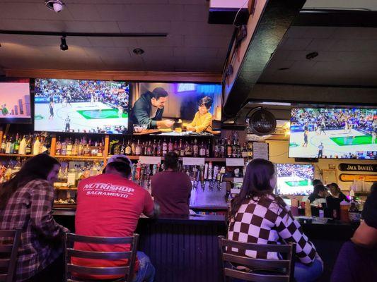 Bar on a kings game night.