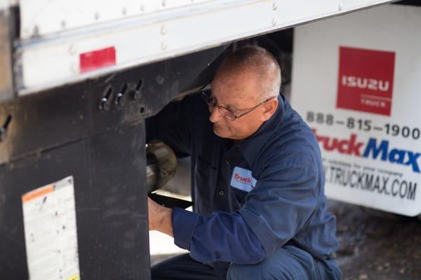 Commercial truck service center offering preventive maintenance.