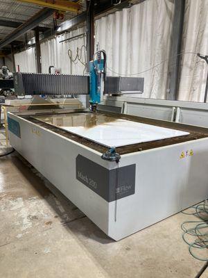 Water jet cutting stone tops