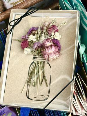 Card w/actual dried flowers on it | $20