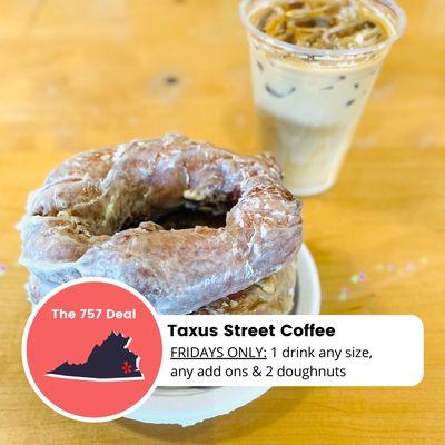 Taxus Street Coffee is participating in #Yelp757Deal! Simply check in to get this offer for only $7.57. Valid Nov 29-Dec 12, 2021.