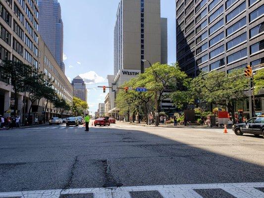 Looking SW on St. Clair Ave. NE in Downtown Cleveland