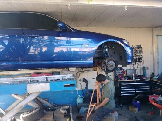 BMW 335i turbo install after rebuilding them serving Deerfield Beach 33441