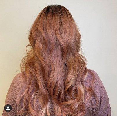 Rose gold balayage