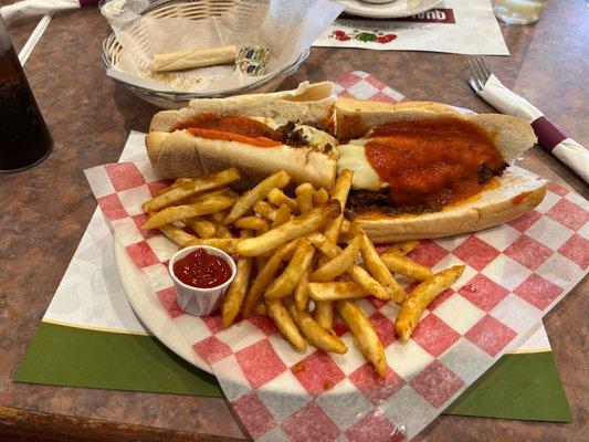 Whole Pizza Steak with Fries