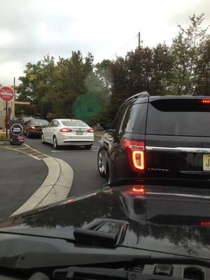 Typical drive-thru traffic.