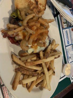 Habanero burger and regular fries