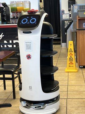 My food was delivered by this friendly robot. Too cool!