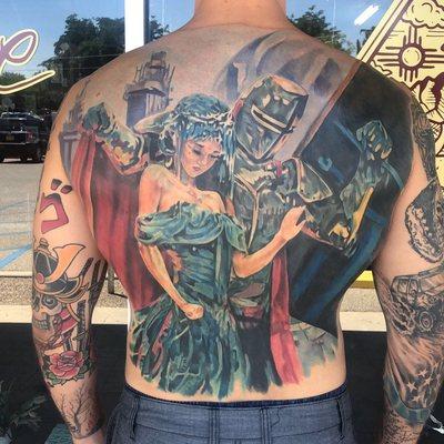 Back piece, based off of a painting