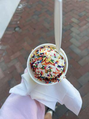 vanilla with rainbow sprinkles